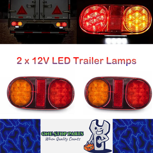 2 x 12V LED Trailer Lamps 14LEDs Stop Tail Indicator Lamps Truck Trailer lights