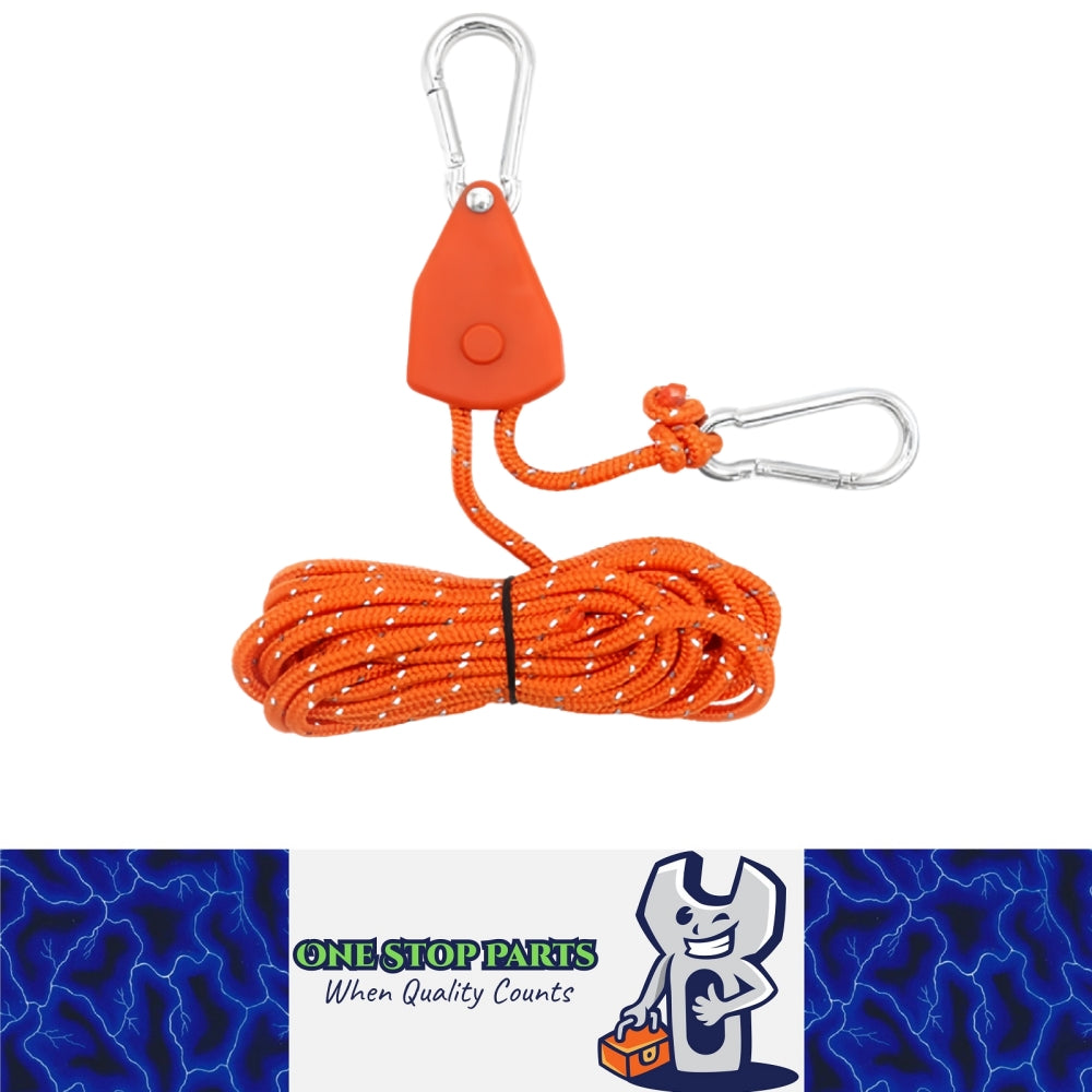 6 x Orange Reflective Tent Rope Ratchet Tensioner Clip for Camping Awning Gear