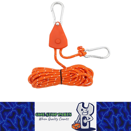 6 x Orange Reflective Tent Rope Ratchet Tensioner Clip for Camping Awning Gear