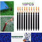 10 x Black Tent Stakes 18CM Tri-Beam Tent Pegs with Rope Ground Nails Stakes