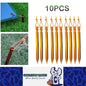 10 x Golden Tent Stakes 18CM Tri-Beam Tent Pegs with Rope Ground Nails Stakes