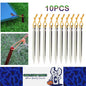10 x Silver Tent Stakes 18CM Tri-Beam Tent Pegs with Rope Ground Nails Stakes