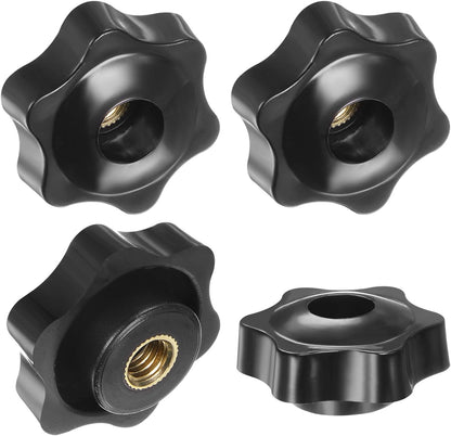 5 x M8 38mm Hand Tighten Nut 6 Petal with Hole Through Easy Tighten and Release