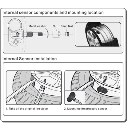 Tyre Pressure Monitor System TPMS Solar USB LCD Tire Alarm 4 Internal Sensors