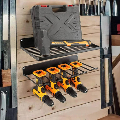 2 x Power Tool Wall Mount Holder Heavy Duty Pegboard Wall Storage Rack Tool Set