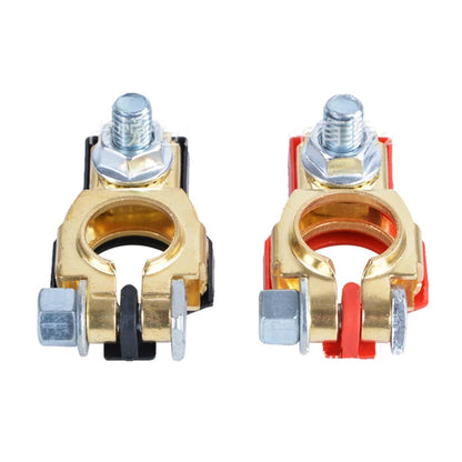 Pair Top Post Battery Terminals Clamp Set Positive & Negative Car Terminals