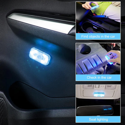 Blue Mini LED Touch Switch Light USB Car Interior Lighting Ceiling Reading Lamp