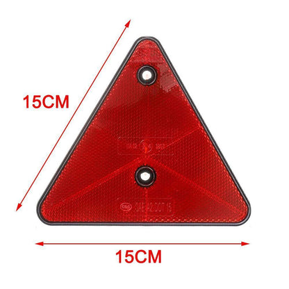 3 x Triangle Reflector 150mm Red Safety Warning Reflector for Truck Trailer RV