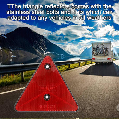 3 x Triangle Reflector 150mm Red Safety Warning Reflector for Truck Trailer RV