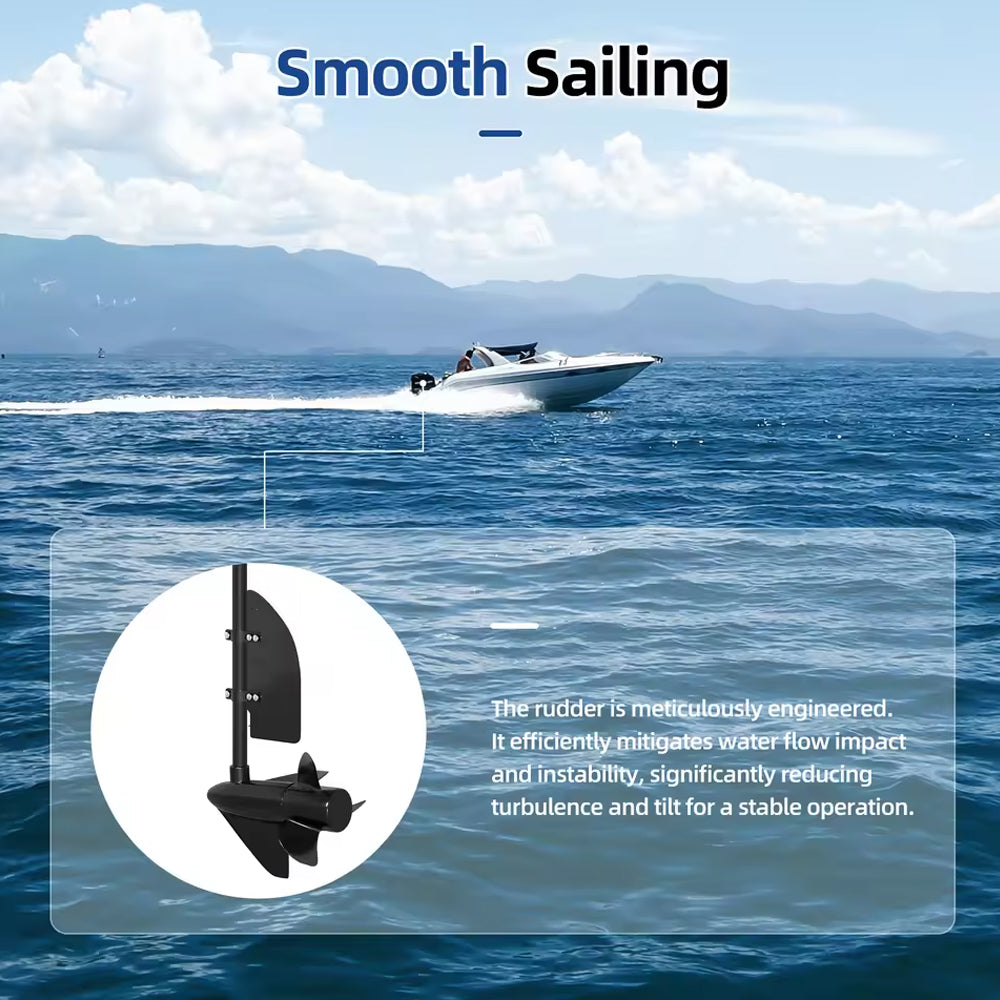 Trolling Motor Rudder Accessories for Kayak Jon Boat Fits 24-55 Thrust Motors