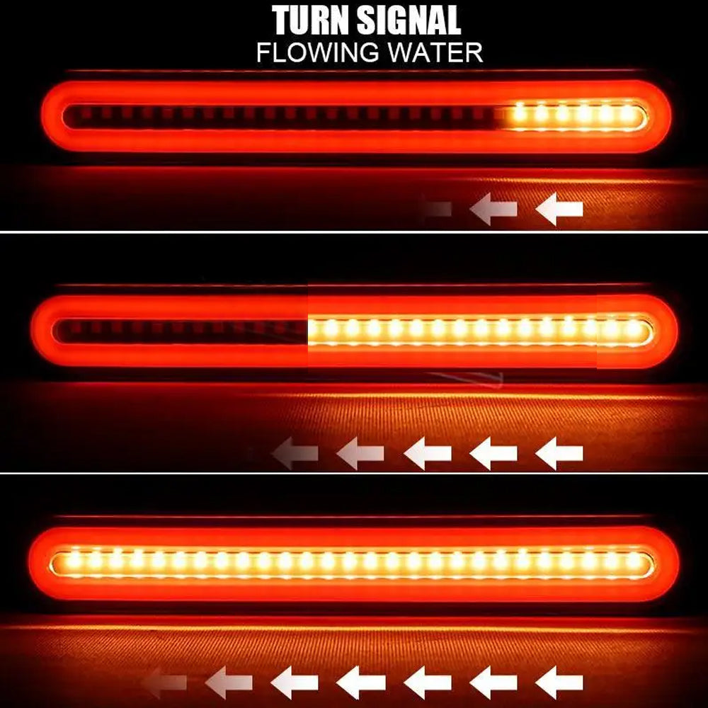 2pcs 3 in 1 LED Tail Light 220x35mm Stop/Tail/Indicator/DRL for Trailer Truck