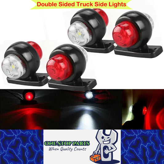 4 x LED Side Marker Light Red White Trailer Truck Caravan Indicator Marker Lamp