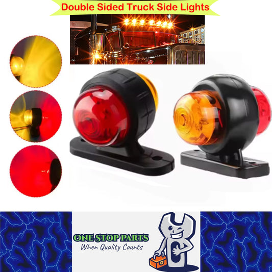 2 x LED Side Marker Light Red Amber Trailer Truck Caravan Signal Marker Lamp