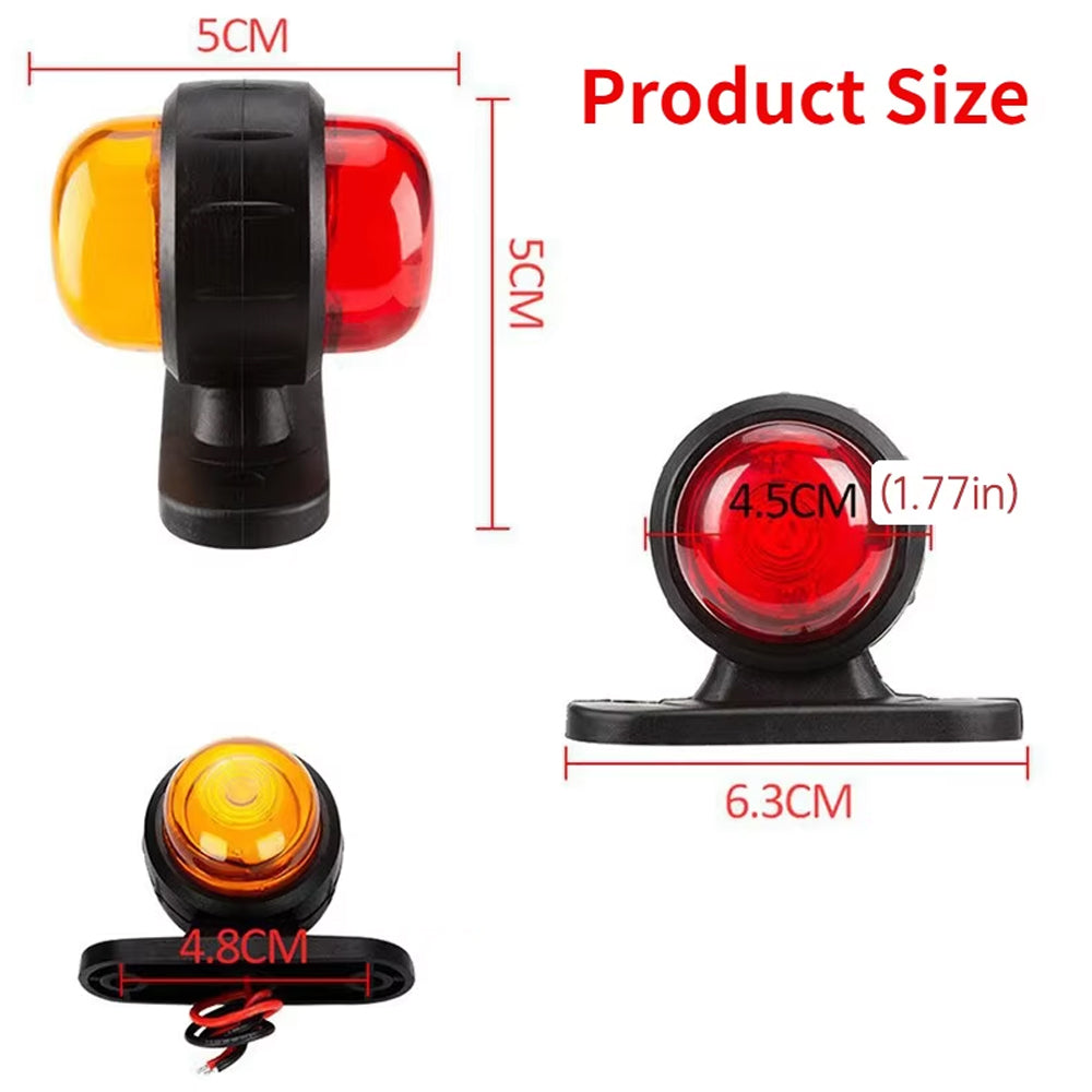4 x LED Side Marker Light Red Amber Trailer Truck Caravan Signal Marker Lamp