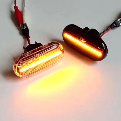 2 x Dynamic LED Side Marker Lights Turn Signal Lamps for Nissan Renault Opel