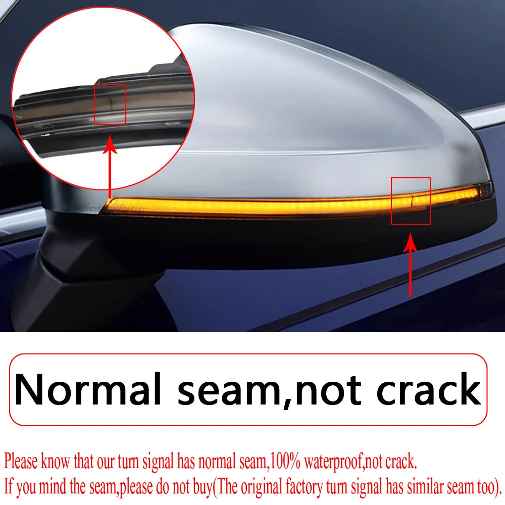 2x Dynamic Turn Signal Led Rearview Mirror Light for Peugeot 2008 208 Citroen C3