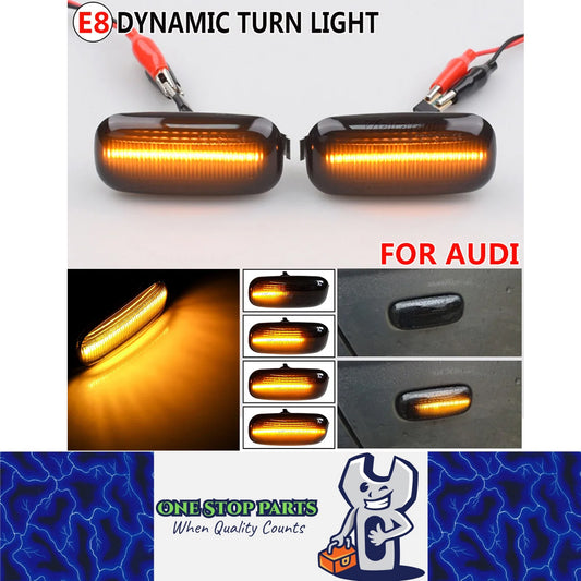 2x Dynamic Turn Signal Light LED Side Marker Lamp for Audi A3 S3 A4 RS4 A6 S6 8P