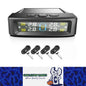 Tyre Pressure Monitor System TPMS Solar USB Car Tire Alarm 4 Internal Sensors