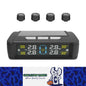 Tyre Pressure Monitor System TPMS Solar USB Tire Alarm with 4 External Sensors