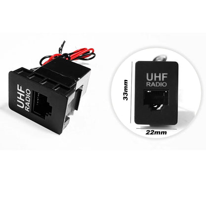UHF Radio Mike In Dash Socket Blue LED Socket For 33mm x 22mm Hole