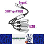 USB C Hub Type C Male Splitter to 3 x USB Female Adaptor ideal in car Adaptor