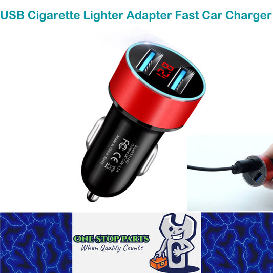 Dual USB Cigarette Lighter Adapter Fast Car Charger 3.1A QC3.0 LED Digital 1pc