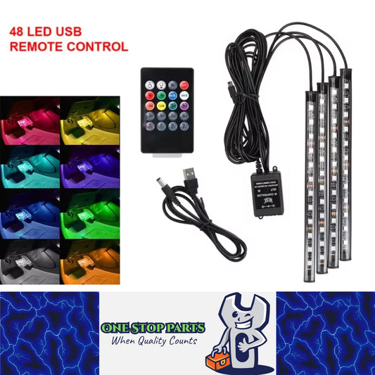 LED Car RGB Ambient Lights Remote Control LED Strip USB Interior Atmosphere Lamp