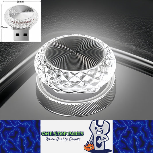White USB Mini LED Decorative Atmosphere Lamp For Car Interior Plug Play