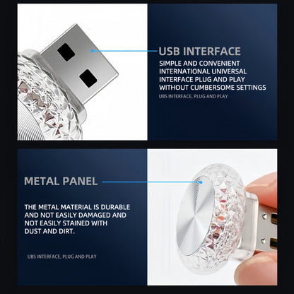Ice Blue USB Mini LED Decorative Atmosphere Lamp For Car Interior Plug Play