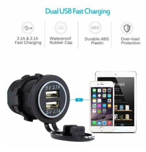 Pre Wired 5 Gang Switch Panel Usb Volt Meter Socket For Car Truck Marine (Blue)