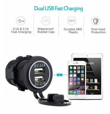 Pre Wired 5 Gang Switch Panel Usb Volt Meter Socket For Car Truck Marine (Blue)