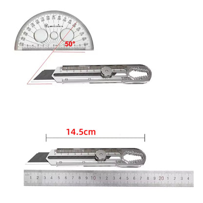 Utility Knife Box Cutter Multitool Stainless Steel Cutter Knife with 10pcs Blade
