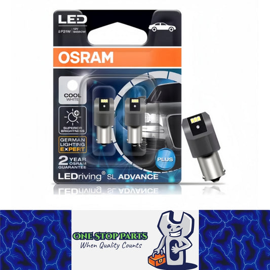 2 x OSRAM 1156 BA15S Cool White LED Globes 12V P21W Signal Light Reverse Lamp