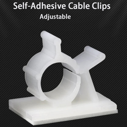 10 x Adjustable Cable Clips ID9.8-13.3mm Self-Adhesive Cord Holders Wire Clamps