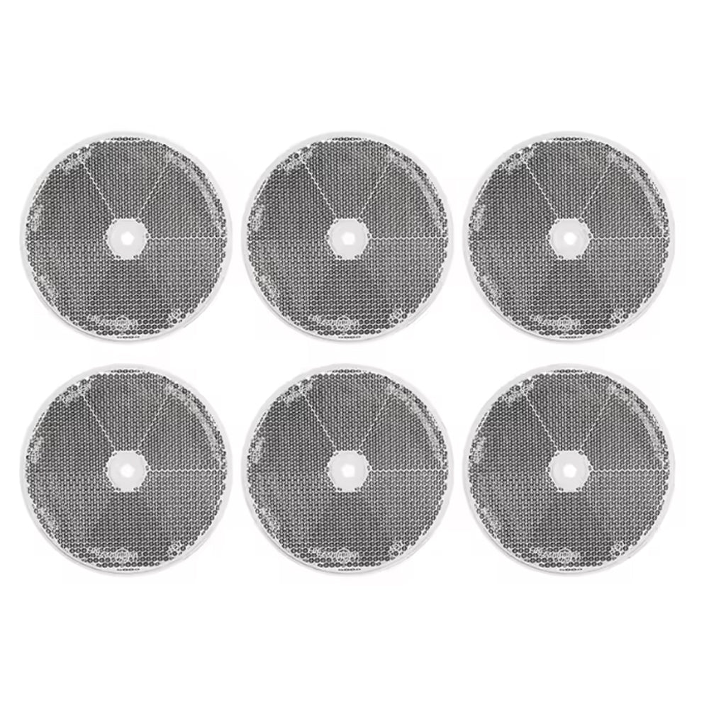 6 x White Reflectors Screw on White Reflectors 80mm Round Reflectors with Screws