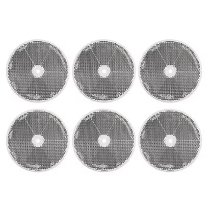 6 x White Reflectors Screw on White Reflectors 80mm Round Reflectors with Screws