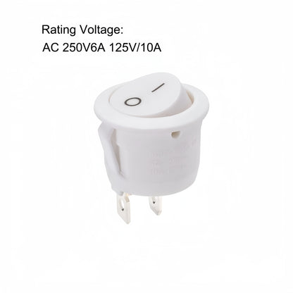 10 x Round Rocker Switch Car Boat Dashboard 2 Pin ON/OFF Power Switch White