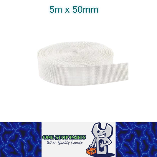 5m x 50mm White Nylon Webbing Strap Safety Belt Knapsack Bag Leash DIY Crafting
