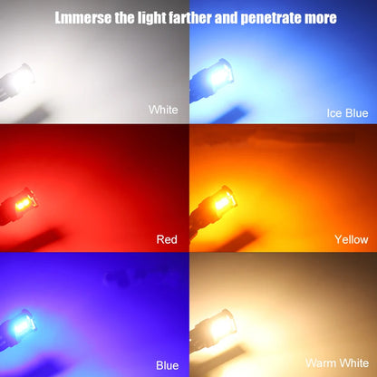 4pcs T10 Red Ultra Bright 6SMD 3080 Canbus LED Bulbs 194 W5W T10 LED Globes