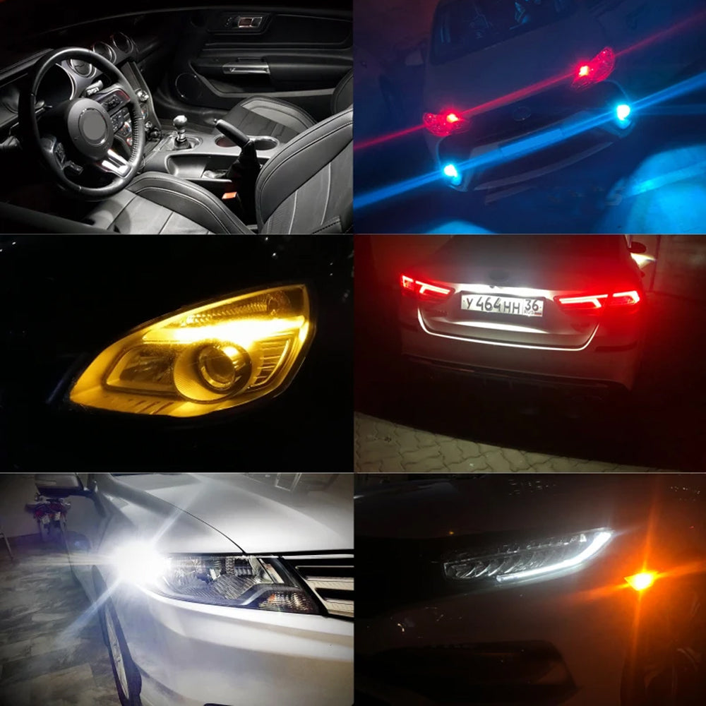 4pcs T10 Cool White Ultra Bright 6SMD 3080 Canbus LED Bulb 194 W5W T10 LED Globe