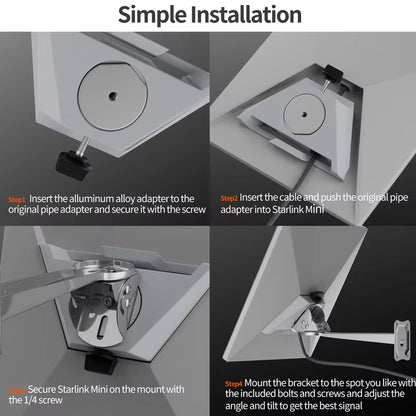 Starlink Mini Wall Mount Bracket 250mm Multi-Angle Adjustment Pole Clamp Mount