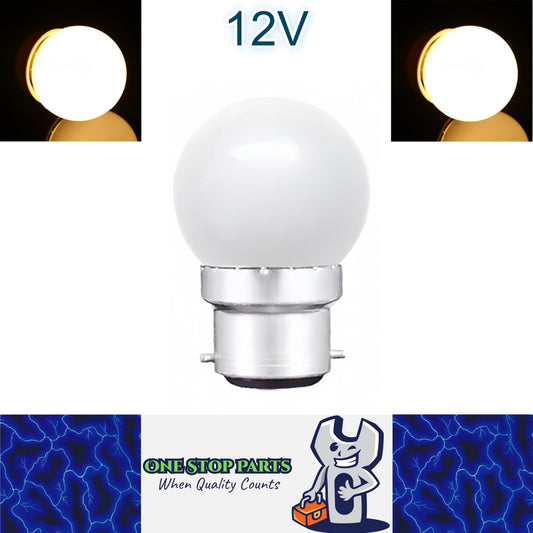 Warm White 12V B22 1W LED Bubble Globe Frosted Lens LED Bulb ideal for sign