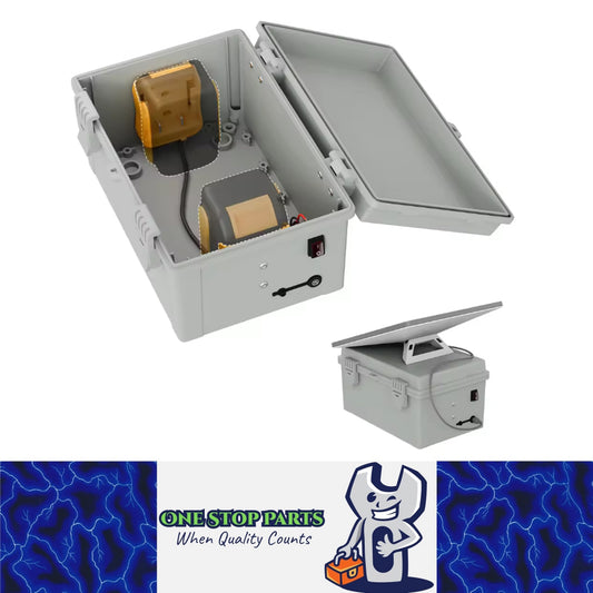 Waterproof Box for Starlink Mini with Dual Dewalt Battery Adapter DC Plug Switch