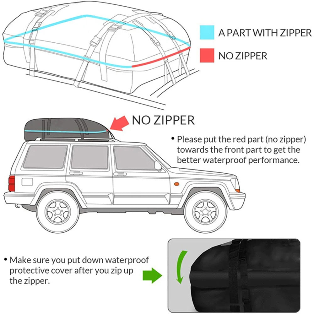 109x86x43cm Waterproof Car Roof Luggage Bag 600D Oxford Cloth Cargo Carrier Bag