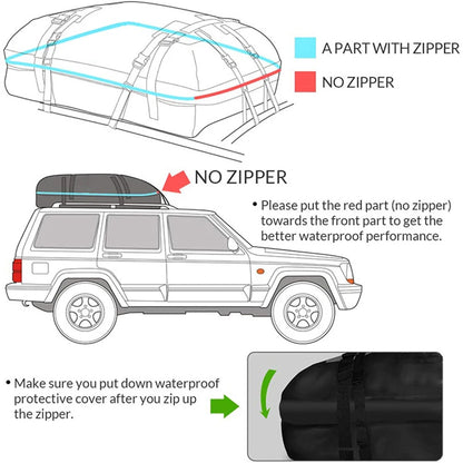 109x86x43cm Waterproof Car Roof Luggage Bag 600D Oxford Cloth Cargo Carrier Bag