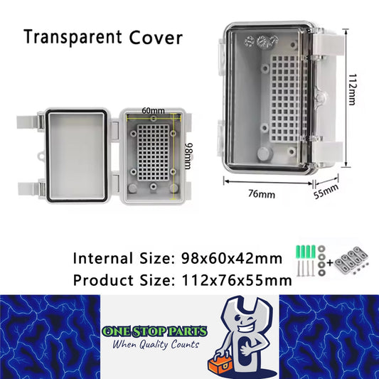 Waterproof Outdoor Electrical Box 112x76x55mm Plastic Enclosure Junction Box