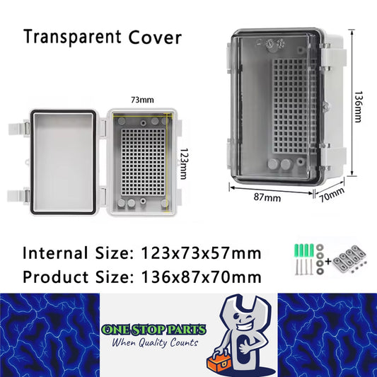 Waterproof Outdoor Electrical Box 136x87x70mm Plastic Enclosure Junction Box