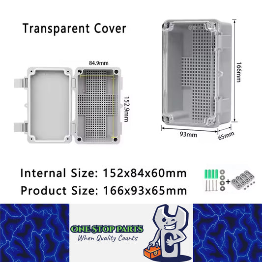 Waterproof Outdoor Electrical Box 166x93x65mm Plastic Enclosure Junction Box