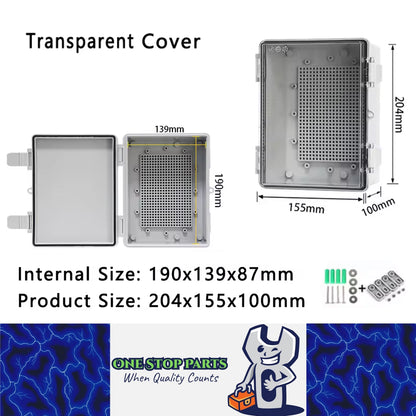 Waterproof Outdoor Electrical Box 204x155x100mm Plastic Enclosure Junction Box