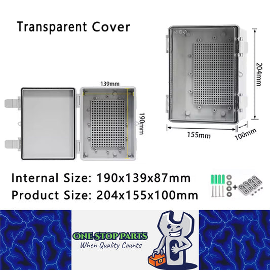 Waterproof Outdoor Electrical Box 204x155x100mm Plastic Enclosure Junction Box
